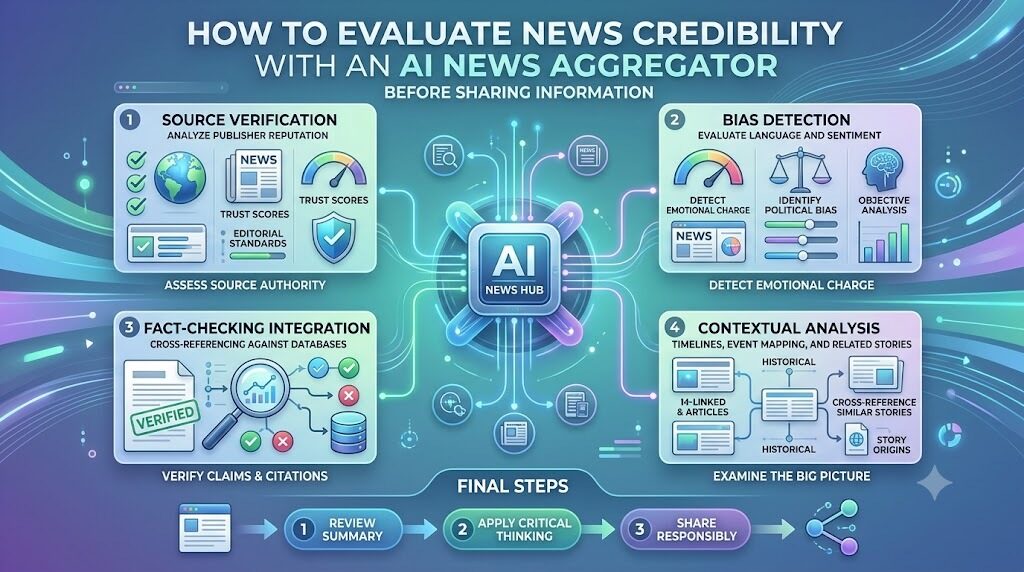 How to Evaluate News Credibility With an AI News Aggregator Before Sharing Information