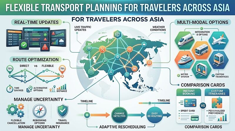 Flexible Transport Planning for Travelers Across Asia